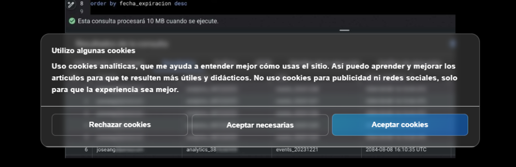 banner de cookies cookiebot
